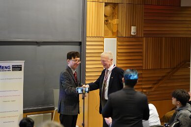 Feb 20 meeting Professor Hopfield and presenting award taken by Dan Vahaba Princeton p 87